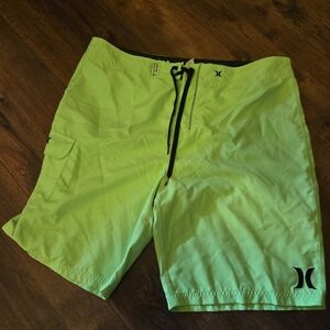 Size 40 Hurley Swim Trunks Neon Yellow/green